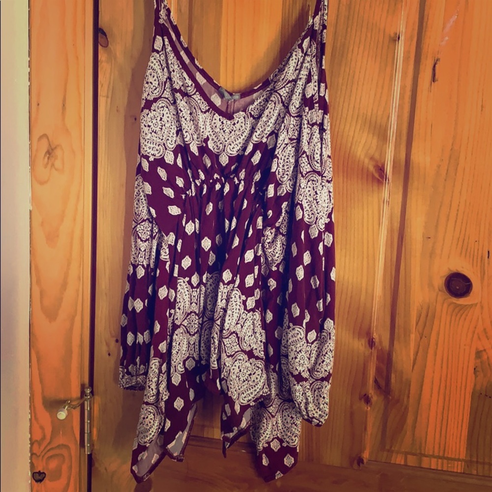 Maroon cold shoulder blouse